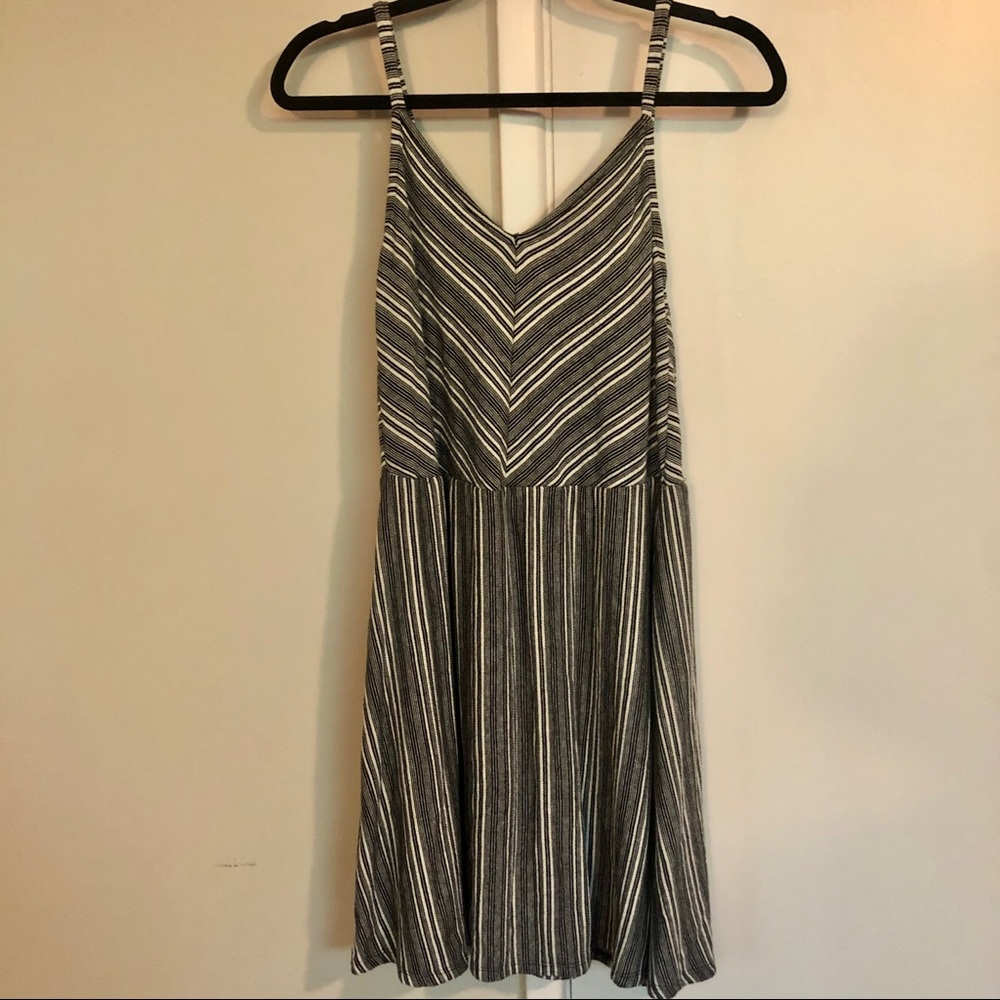 Black and white striped dress